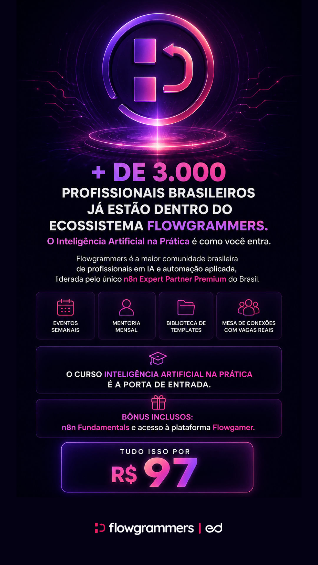 Exemplo de peça do curso sobre ecossistema Flowgrammers